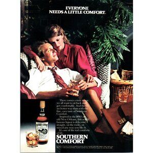 1981 Southern Comfort Whiskey Vintage Print Ad Briefcase Newspaper 80s Wall Art